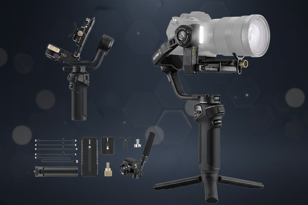 Weebill 3S camera stabilizer with accessories on a white background, branded as Zhiyun Official Store.